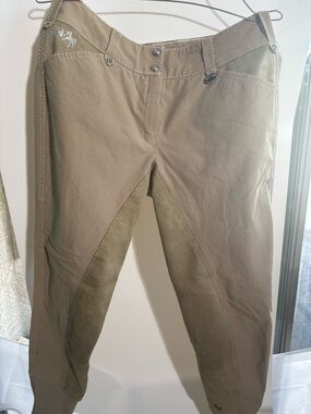 Equine Couture Blakely Full Seat Breeches Safari Tan Size 32 Ladies Riding